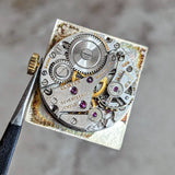 CLINTON Dress Wristwatch 17 Jewels Tank Case Fancy Dial Swiss Made Vintage Watch