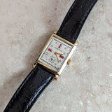 CLINTON Dress Wristwatch 17 Jewels Tank Case Fancy Dial Swiss Made Vintage Watch
