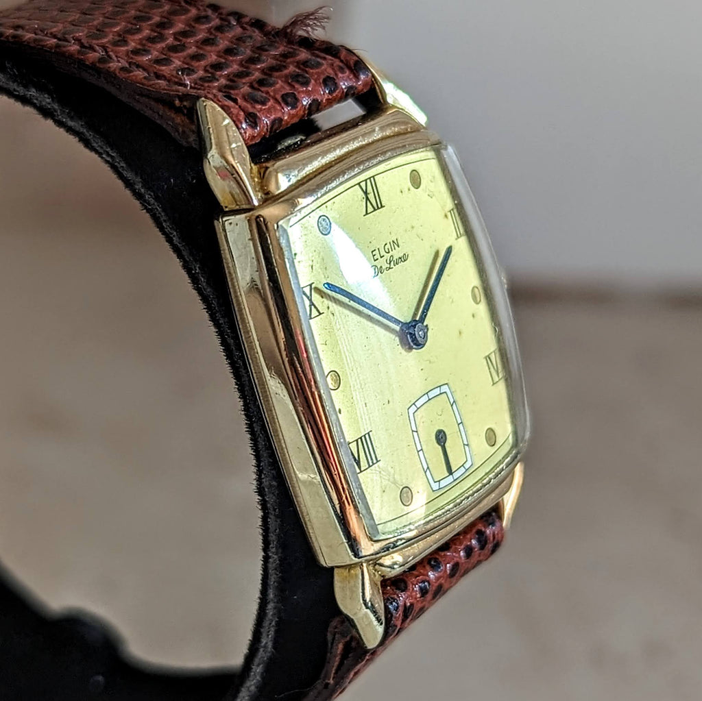 Elgin Compressor Watch 1946 ELGIN DeLuxe Watch 17 Jewels Grade 558 U.S.A. Vintage Wristwatch ...