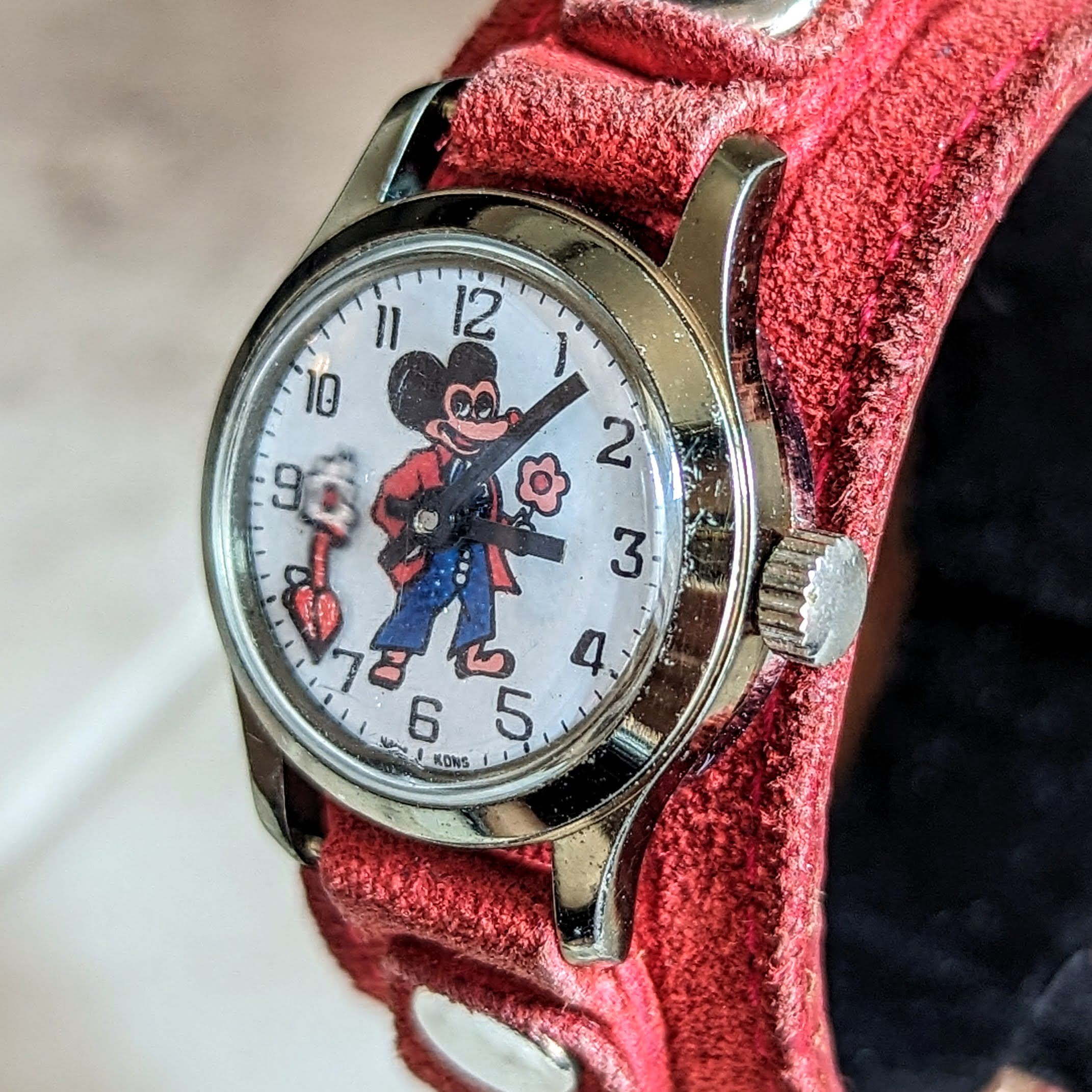Vintage Mickey Mouse Wristwatch by Remex LTD 1 Jewel Mechanical