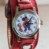 Vintage Mickey Mouse Wristwatch by Remex LTD 1 Jewel Mechanical Animated Watch