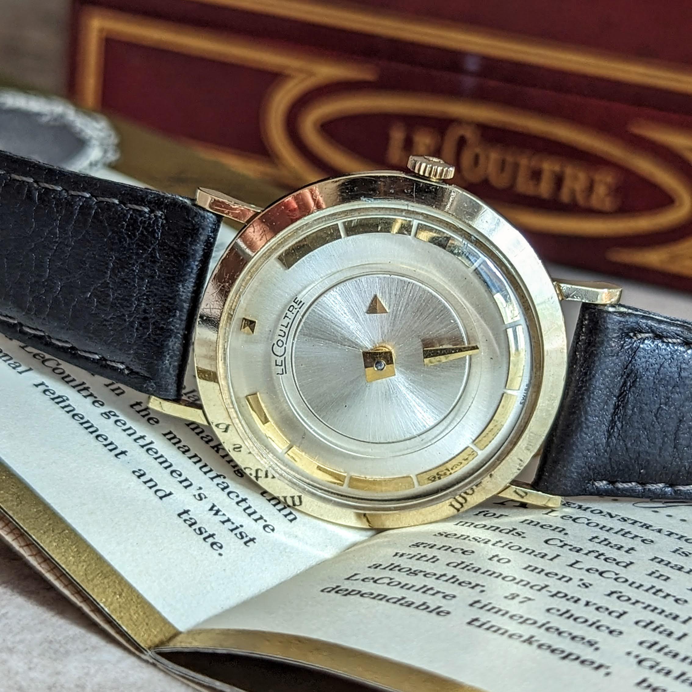 1959 LeCoultre Mystery Dial Wristwatch Cal. K480/CW 17 Jewels Vintage Watch Box & Papers!