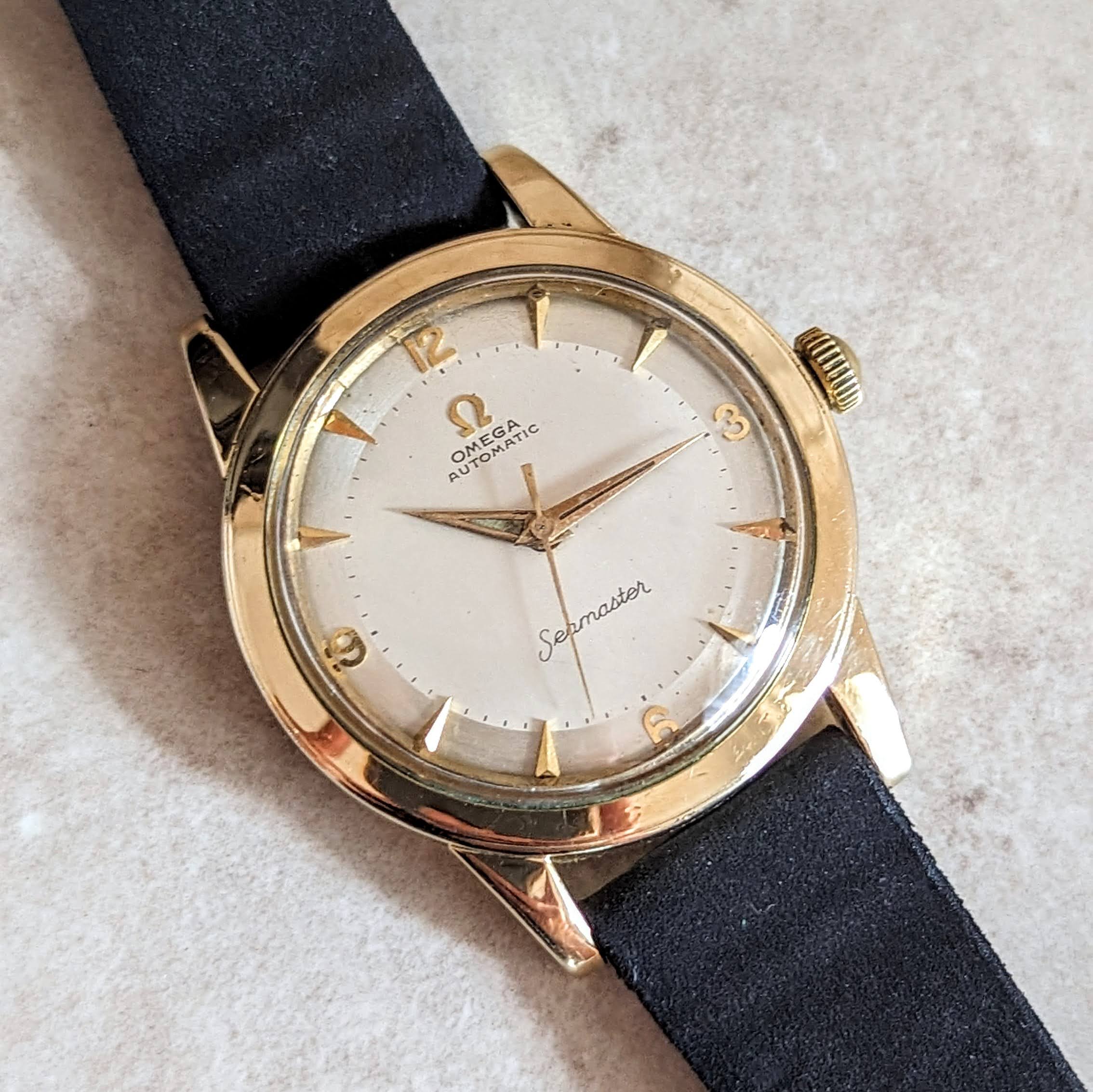 1958 OMEGA Seamaster Automatic Wristwatch Cal. 500 14K G.F. Vintage Watch Ref. G6250