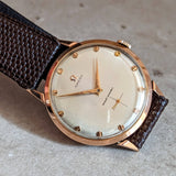 1954 OMEGA Jumbo Wristwatch 37mm 18K Rose Gold Vintage “Ressort Incassable” Watch