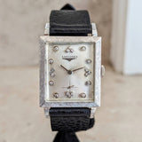 1960 LONGINES Wristwatch 14K White Gold - Diamond Dial 17 Jewels Cal. 370 Watch