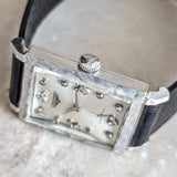 1960 LONGINES Wristwatch 14K White Gold - Diamond Dial 17 Jewels Cal. 370 Watch