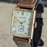 1940s MOVADO Wristwatch 14K Rose Gold 17 Jewels Cal. 375 Vintage Watch Swiss