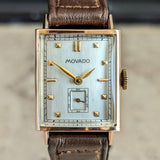 1940s MOVADO Wristwatch 14K Rose Gold 17 Jewels Cal. 375 Vintage Watch Swiss