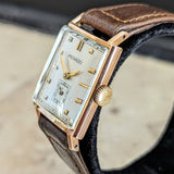 1940s MOVADO Wristwatch 14K Rose Gold 17 Jewels Cal. 375 Vintage Watch Swiss