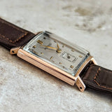 1940s MOVADO Wristwatch 14K Rose Gold 17 Jewels Cal. 375 Vintage Watch Swiss
