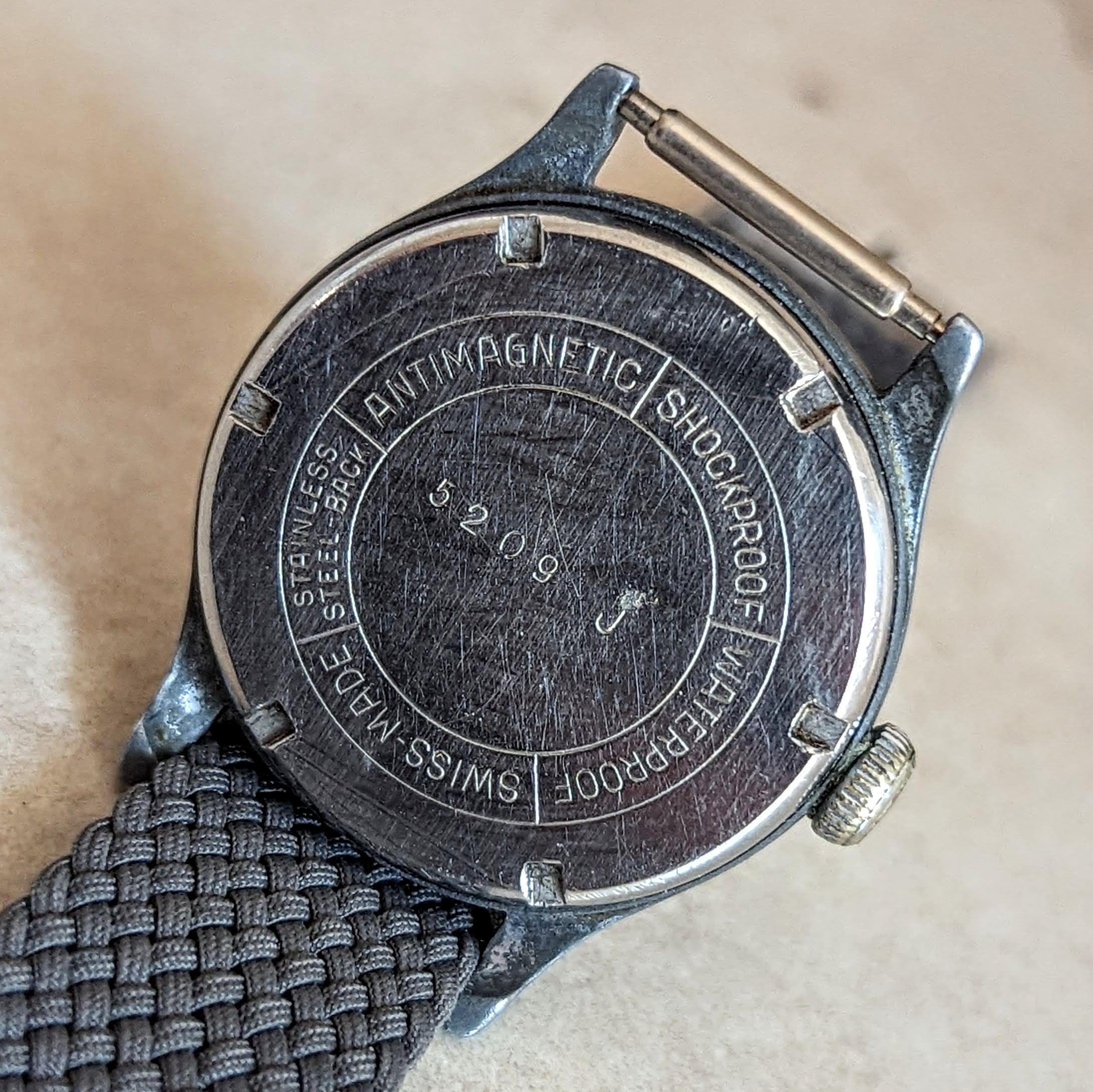 HERLIS Waterproof Military Wristwatch 17 Jewels Anti-Magnetic Swiss Made Watch