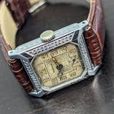 Art Deco WARWICK Wristwatch 6 Jewels Two ADJs Swiss Made Watch Tank Case