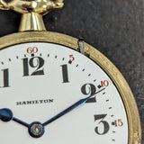 1926 HAMILTON Railroad Pocket Watch 21 Jewels Grade 992 5 ADJ. Vintage USA Made