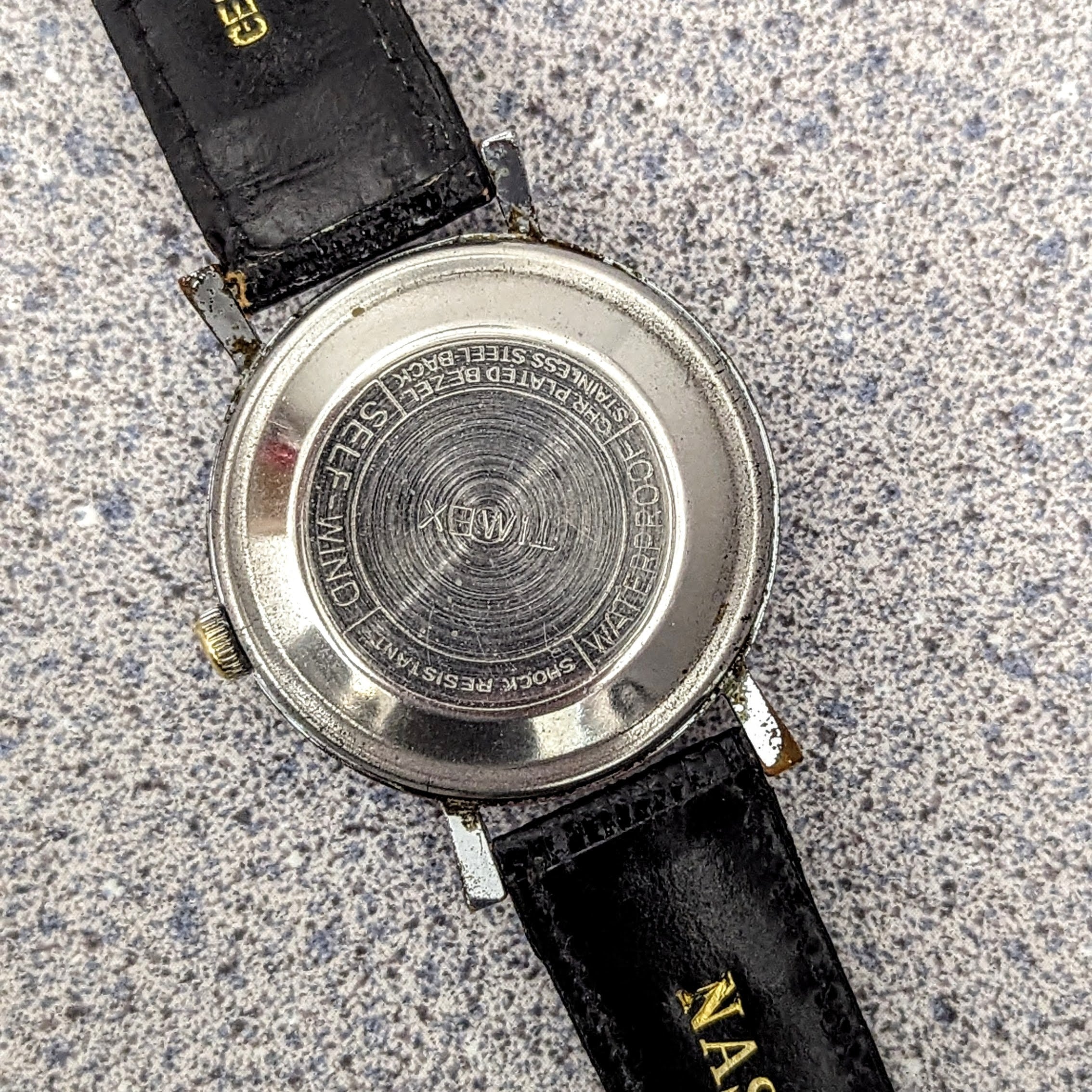 Vintage Timex Self-Wind Automatic Watch 36.5mm Waterproof Case & Fancy Lugs Wristwatch