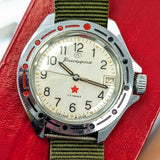 VOSTOK Komandirskie "Red Star" Diver Watch 17 Jewels Cal. 2414A Watertight 50m - Ref. 341201 U.S.S.R. Made