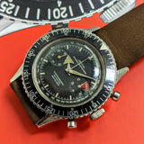 1961 CROTON Nivada Grenchen Chronograph Aviator Sea Diver Watch Venus 210 Chronomaster Wristwatch
