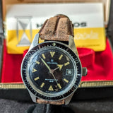1960s HELBROS Invincible Skin Diver Automatic Wristwatch 17 Jewels Cal. PUW 1461 Germany Made