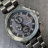 CITIZEN Nighthawk Eco-Drive Chronograph Watch Date Indicator WR 200 Wristwatch Ref. B612-S078245