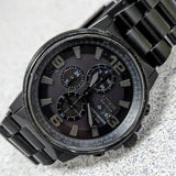 CITIZEN Nighthawk Eco-Drive Chronograph Watch Date Indicator WR 200 Wristwatch Ref. B612-S078245