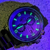 CITIZEN Nighthawk Eco-Drive Chronograph Watch Date Indicator WR 200 Wristwatch Ref. B612-S078245