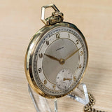 1940s LYCEUM Pocket Watch 17 Jewels 14K GOLD Vintage Swiss Made Watch