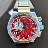 VICTORINOX Swiss Army Convoy Chronograph Watch Ref. 241159 Red Dial Stainless Steel Wristwatch