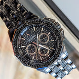 BULOVA Octava Crystal Watch 98C134 - 300 Crystales on the Black Tone Stainless Steel