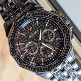 BULOVA Octava Crystal Watch 98C134 - 300 Crystales on the Black Tone Stainless Steel