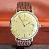 LORD ELGIN Quartz Wristwatch 14K Yellow GOLD Swiss Made Watch - In box!