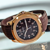 SEIKO Mod Aquanaut Automatic Wristwatch 24 Jewels Rose Gold Case & Display Back Custom Watch