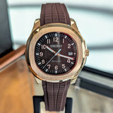 SEIKO Mod Aquanaut Automatic Wristwatch 24 Jewels Rose Gold Case & Display Back Custom Watch