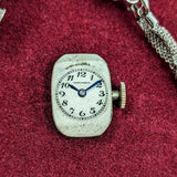 MOVADO Ladies Wristwatch Platinum Case & Fancy Lugs w/Diamonds 17 Jewels Swiss Watch