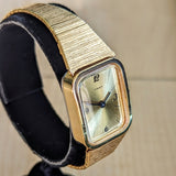 Vintage Ladies TIMEX Mechanical Watch Gold Tone Stainless-Steel Textured Bracelet