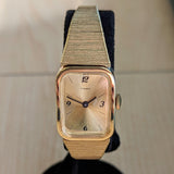 Vintage Ladies TIMEX Mechanical Watch Gold Tone Stainless-Steel Textured Bracelet
