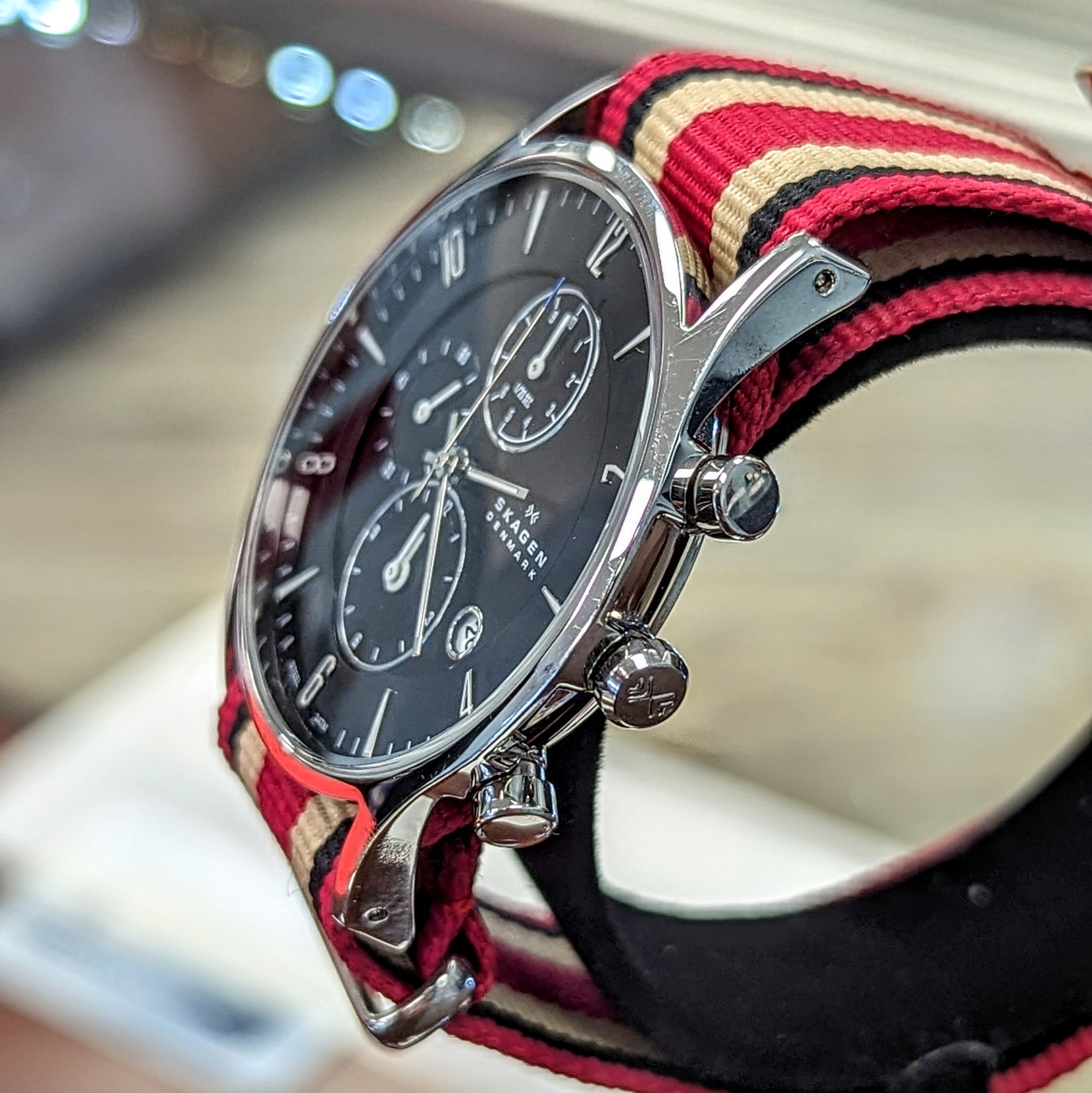 SKAGEN Denmark Chronograph Watch Black Dial Quartz Wristwatch 329XLSLB - ALL S.S.