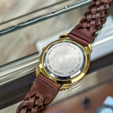 1991 BULOVA Roman Numerals Watch Round Case & Fancy Lugs Quartz Wristwatch