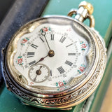 Antique Pocket Watch FAVORY GENEVE 10 Rubis - Art Deco & Silver Engraved Case