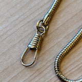 Vintage Pocket Watch Snake Chain Yellow Gold Plated