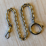 Vintage Pocket Watch Chain Men's Textured Link Chain Gold Tone