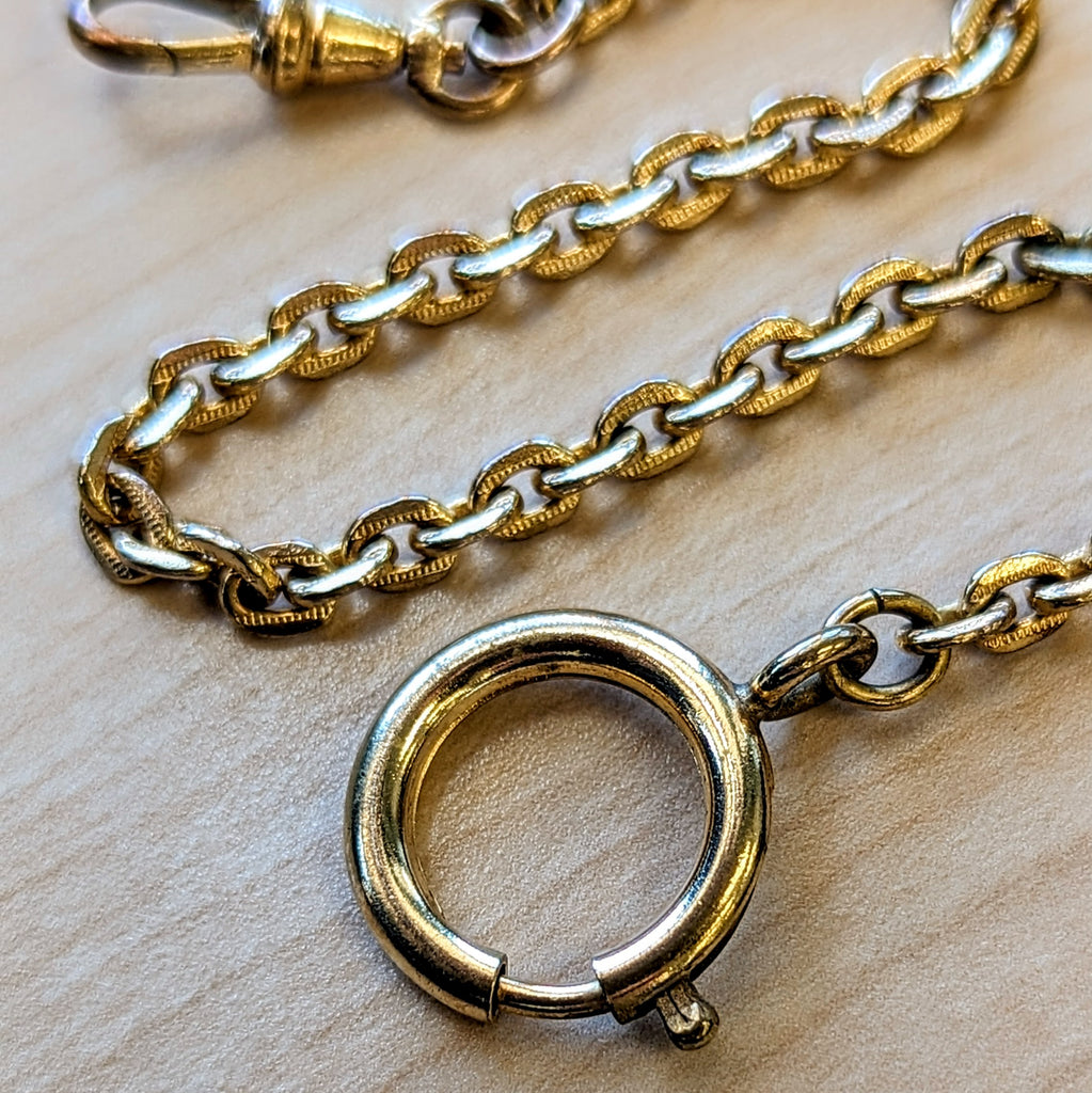 Vintage Pocket Watch Chain Men's Textured Link Chain Gold Tone – SECOND ...