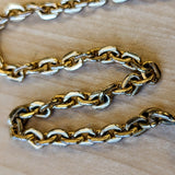 Vintage Pocket Watch Chain Men's Textured Link Chain Gold Tone
