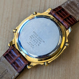 Vintage CITIZEN Quartz Watch 100M WR Alarm Calendar Wristwatch Ref. 6820-G80175