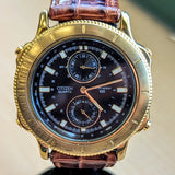 Vintage CITIZEN Quartz Watch 100M WR Alarm Calendar Wristwatch Ref. 6820-G80175