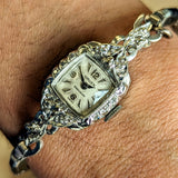 Ladies GRUEN Cocktail Watch 14K White GOLD Cal. 275 17 Jewels Vintage Wristwatch