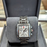 MICHELE Deco Diamond Chronograph Watch MOP Dial Ref. MW06P00A0046 - ALL Original in Box!