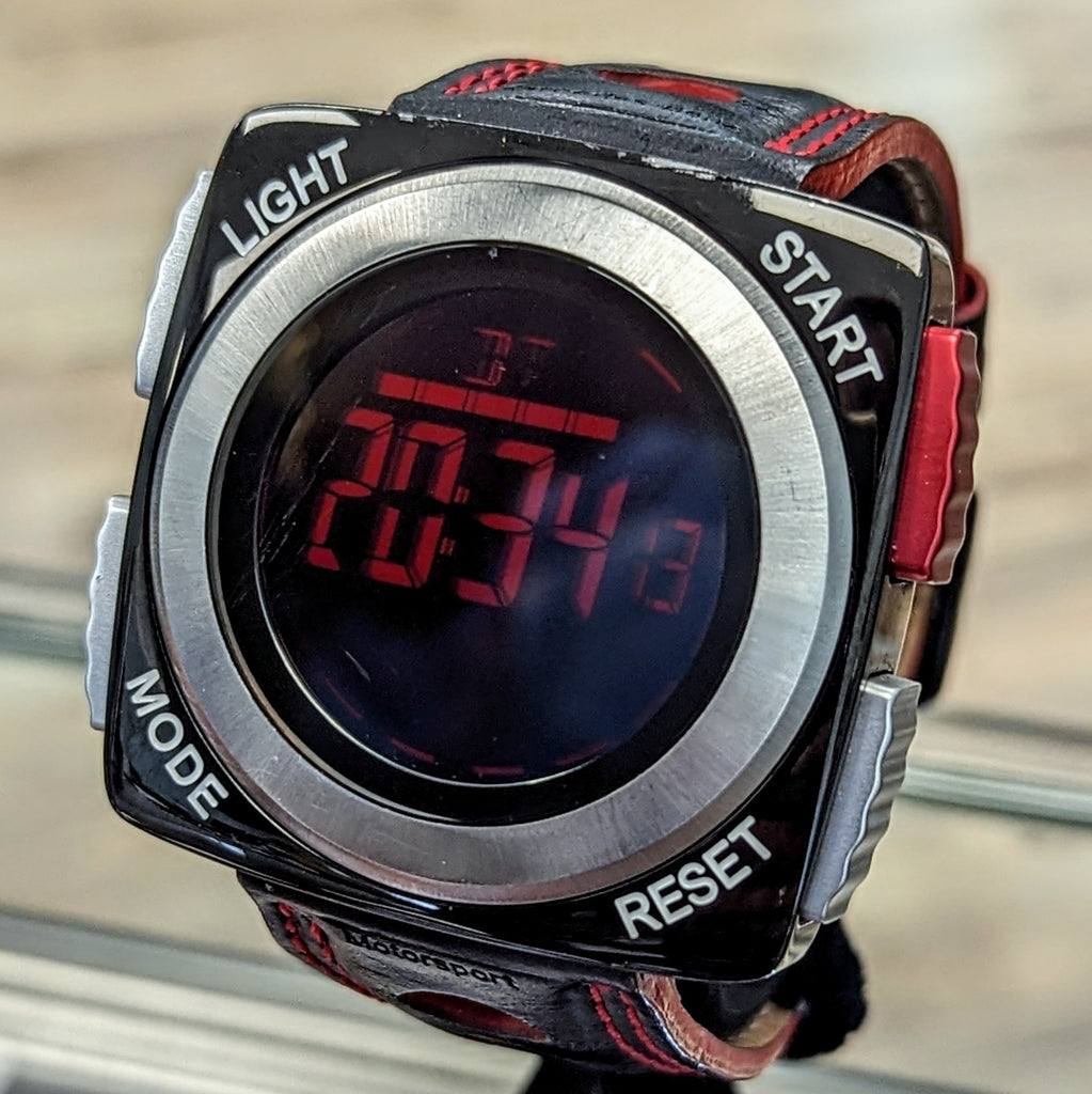Mercedes-Benz Motorsport LCD Digital Watch Racing Chronograph Wristwat ...