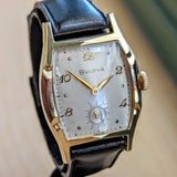 1956 BULOVA Gedney Watch 17 Jewels Cal. 11AC Fancy Tonneau Case Swiss Wristwatch