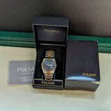 NOS PULSAR Quartz Watch Ref. PPX108 Day/Date Two-Tone Case & Bracelet Wristwatch Box & Papers!