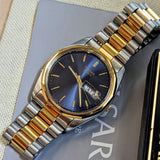 NOS PULSAR Quartz Watch Ref. PPX108 Day/Date Two-Tone Case & Bracelet Wristwatch Box & Papers!