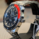 1974 BULOVA Accutron Orange Snorkel Watch 666 Feet Wristwatch "Devil Diver" - Original Integrated Bracelet
